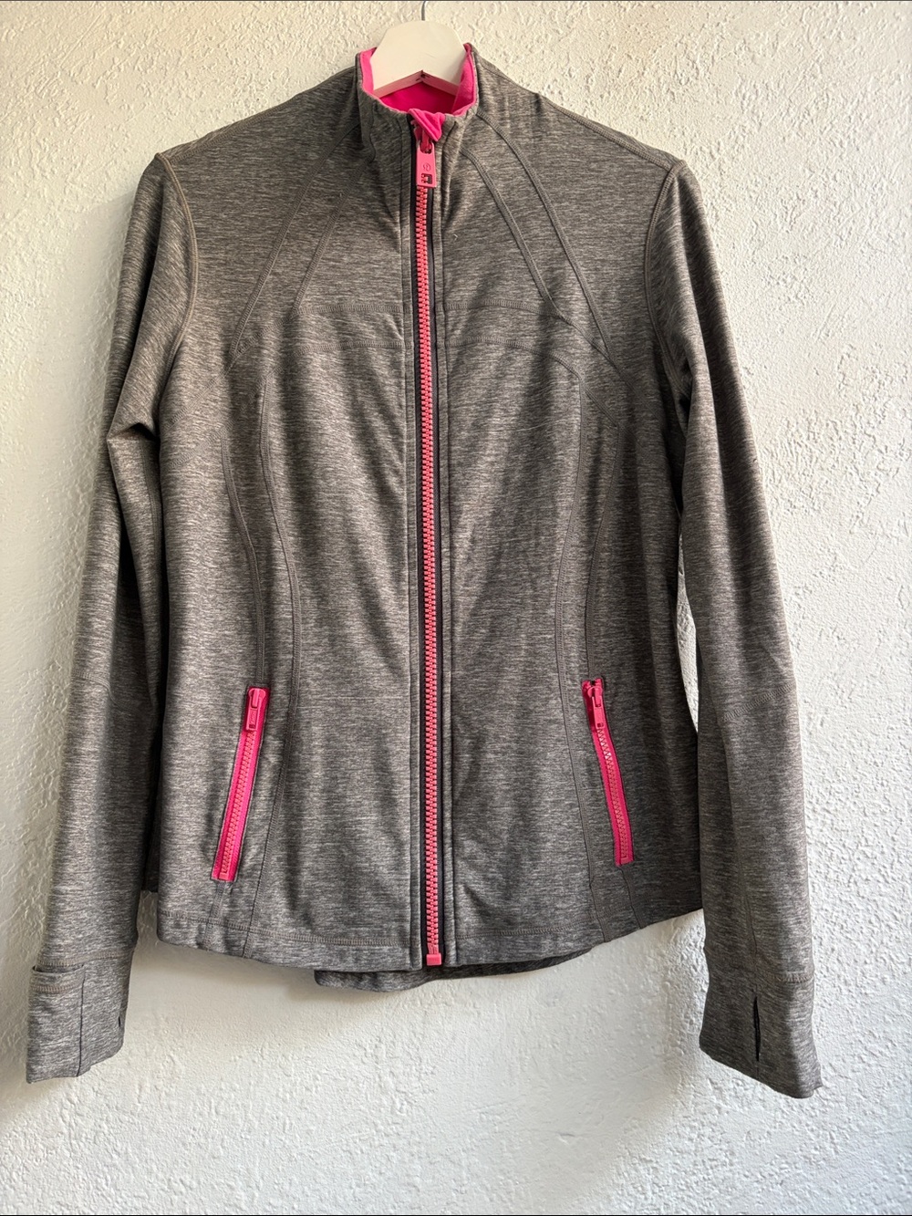 Lululemon Define Gray & Pink Active Zip-Up Jacket
